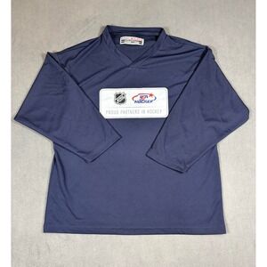GameWear NHL USA Hockey Jersey Youth Large Navy Blue V-Neck Long Sleeve NHL Logo